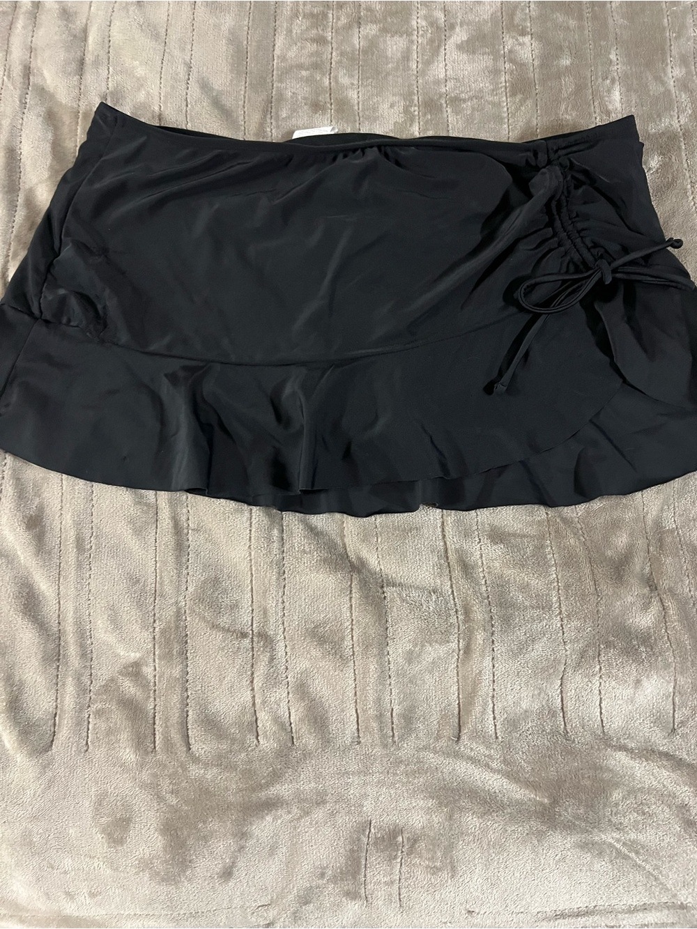 Time and Tru Black Swim Skirt with Ruffle Detail